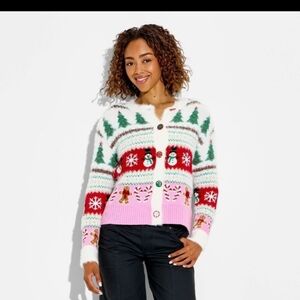33 Degrees Women's Holiday Icons Festive Graphic Cardigan